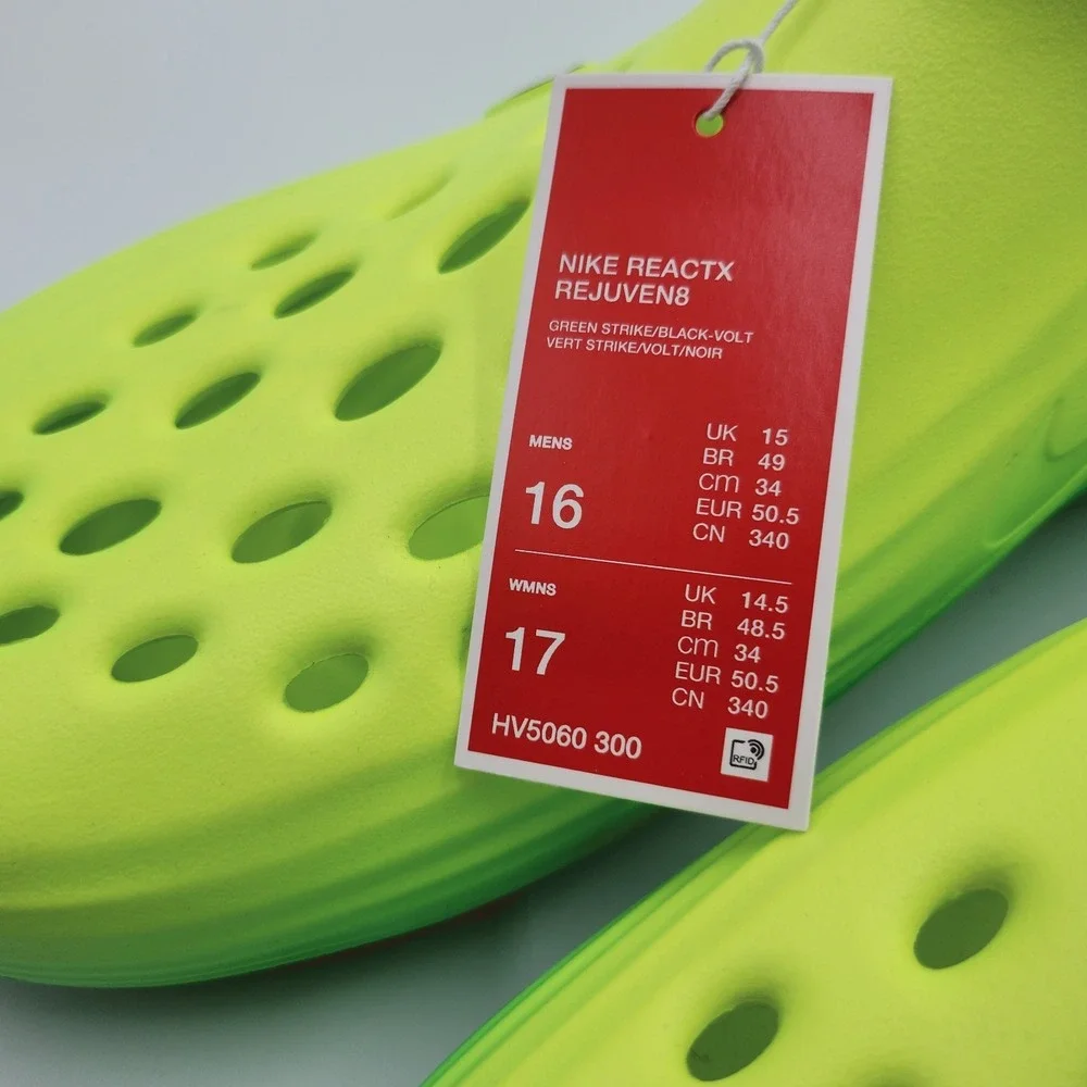 Unisex M16/W17 Nike Shoes ReactX Rejuven8 Slip-On Green Strike Black HV5060 300